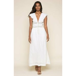 RAGA Aviana White Eyelet Maxi Dress